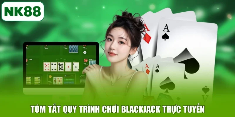 Tóm tắt quy trình chơi Blackjack trực tuyến